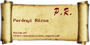 Perényi Rózsa névjegykártya
